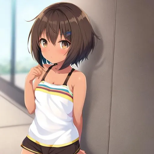 Loli cute brown skin loli with short hair