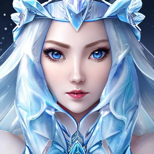 Prompt:  ice princess, closeup