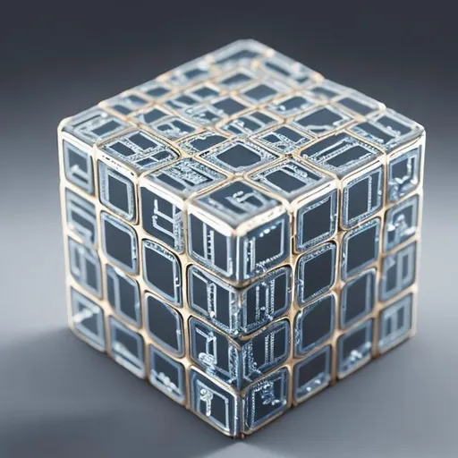 Prompt: Imagine a small, metallic cube with intricate circuitry etched on its surface. It glows with a pulsating blue light, and its sides are adorned with tiny conductive nodes. The cube is encased in a transparent shell, revealing the mesmerizing dance of electric flux within." then simplify to a orthographic view ,sepia color set., and put the image on a yellowed parchment background.