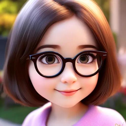 Disney, Pixar art style, CGI, thin pale girl, short