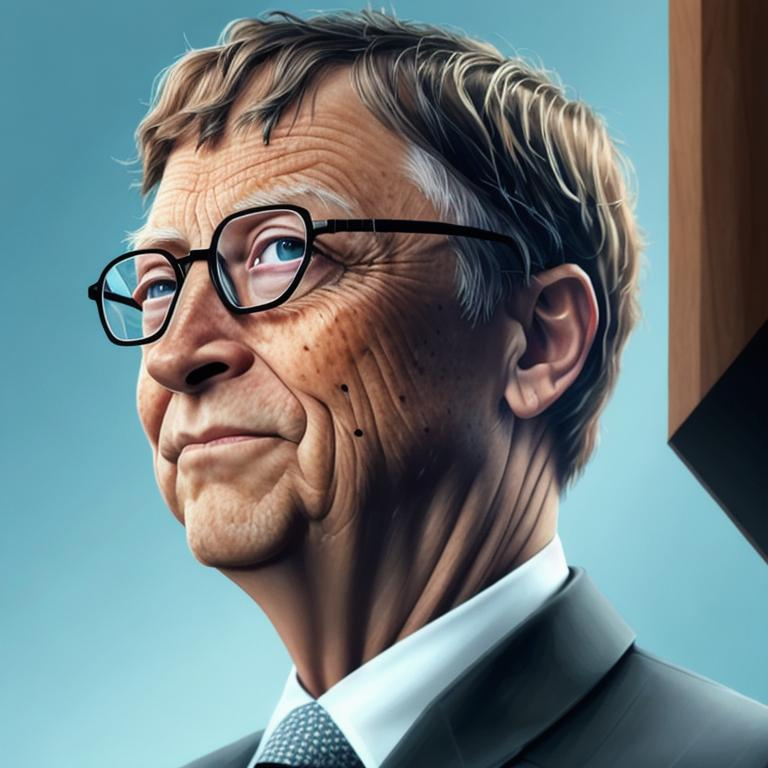 Portrait of very poor Bill Gates, photorealistic,8k OpenArt