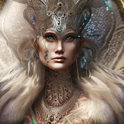 Anthropomorphic javanese peacock witch, portrait, fi... | OpenArt