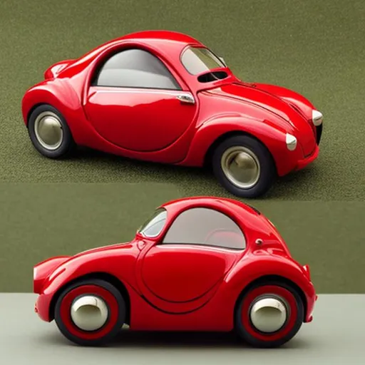 Prompt: money box that looks like a red microcar