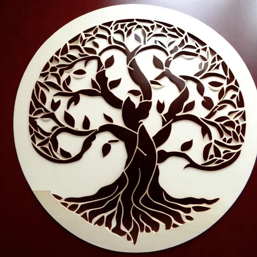 Prompt: Design a tree of life suitable for inlay
