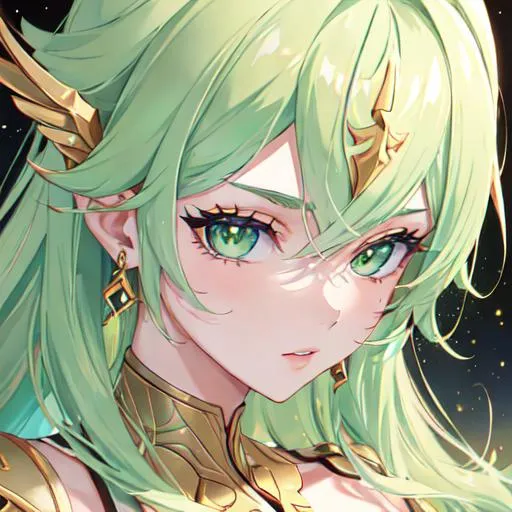 Prompt: Sagittarius as a female human, 8k, UHD,  highly detailed, close up, green eyes