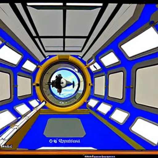 Prompt: O'Neil Cylinder Space Station interior