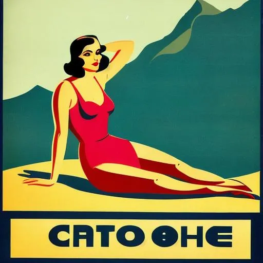 Prompt: Vintage advertising images in an Art Deco style