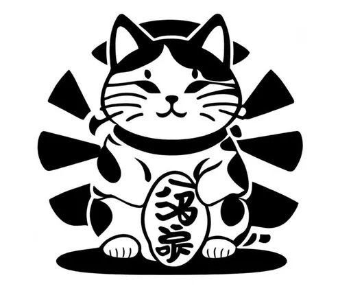 Prompt: japanese lucky cat, white background
