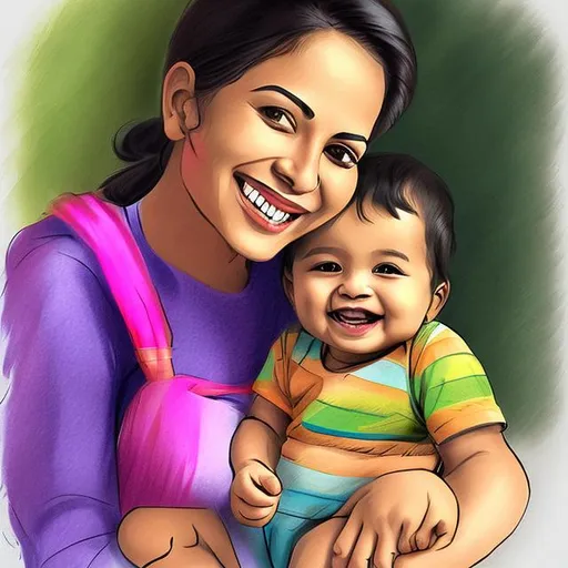 Mother and Son Pencil drawing for beginners | Cute Drawing mom and baby -  YouTube