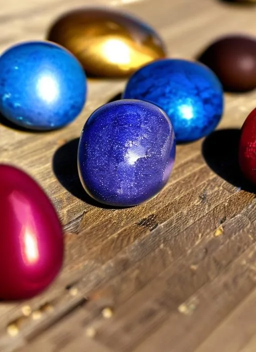 Prompt: ultra realistic stones that are dark purple, red, brown, light blue, and dark blue 