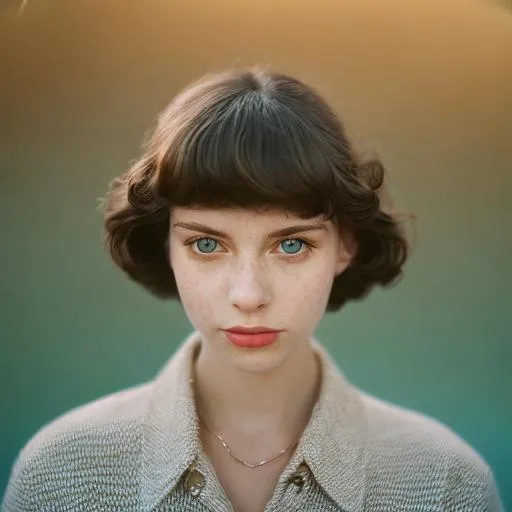 Prompt: Vintage-style portrait of a youthful lady, 35mm Yashica camera, 50mm lens, natural lighting, pastel color scheme, Unreal Engine 5, Cinematic, Color Grading, Editorial Photography, Photoshoot, 70mm lense, Depth of Field, DOF, Tilt Blur, Shutter Speed 1/1000, F/22, White Balance, 32k, Super-Resolution, ProPhoto RGB, VR, artgerm, alex ross, Backlight, Natural Lighting, Optical Fiber, Moody Lighting, Studio Lighting, Soft Lighting, Volumetric, Contre-Jour, Accent Lighting, Global Illumination, Screen Space Global Illumination, Ray Tracing Global Illumination, Red Rim light, cool color grading 45%, Scattering, Glowing, Shadows, Rough, Shimmering, Ray Tracing Reflections, Lumen Reflections, Screen Space Reflections, Diffraction Grading, Chromatic Aberration, GB Displacement, Scan Lines, Ray Tracing Ambient Occlusion, Anti-Aliasing, FKAA, TXAA, RTX, SSAO, OpenGL-Shaders, Post Processing, Cel Shading, Tone Mapping, CGI, VFX, insanely detailed and intricate, hypermaximalist, hyperrealistic, dynamic pose, centered