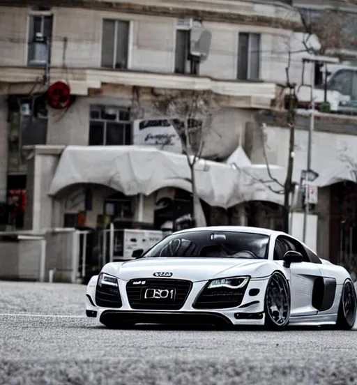 Prompt: slammed audi r8 jdm