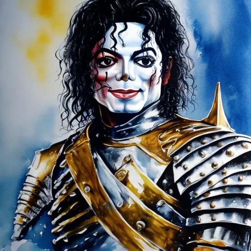 Prompt: a painting of michael jackson as a knight