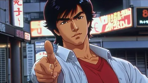 Prompt: city hunter, ryo saeba, handsome