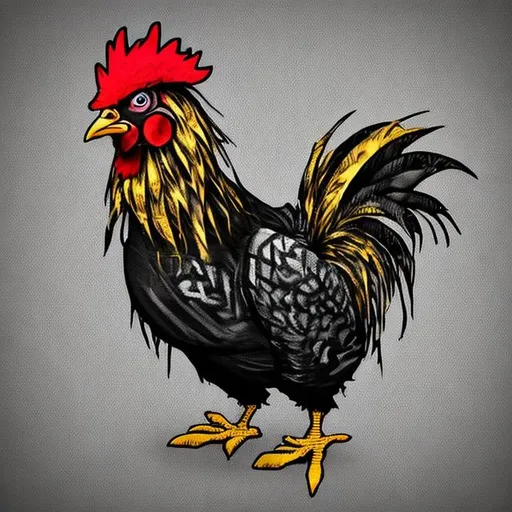 Prompt: punk rock chicken