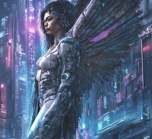 Prompt: Cyberpunk angel 


