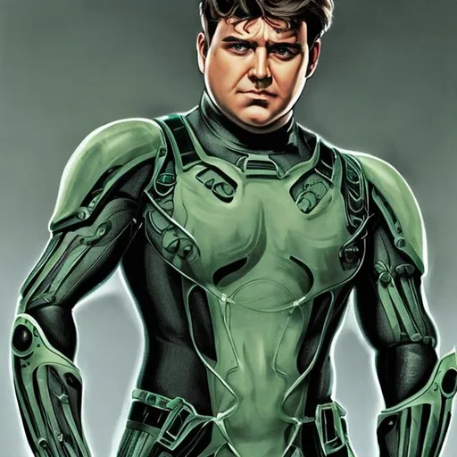 Prompt: Doctor Octopus armour green