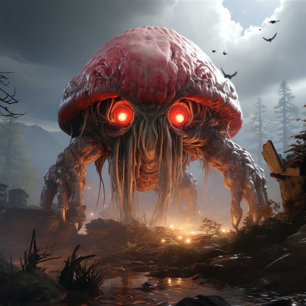 Prompt: an illustration of a mushroom with giant eyes, in the style of raphael lacoste, slimepunk, [](https://goo.gl/search?artist%20), toyen, comic art, uhd image, miniaturecore