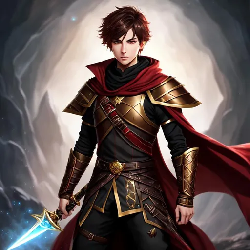 Male Human, Heroic Knight, mid 30's brown hair, short