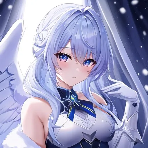 Prompt: valorant viper 

snow, snowfall, angelic lighting, dramatic, 

crisp image, clear image, 4k ultra HD, pfp, pinterest aesthetic, shoulders up, 