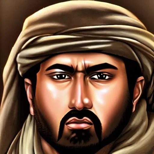 Prompt: Khalid bin Walid face
