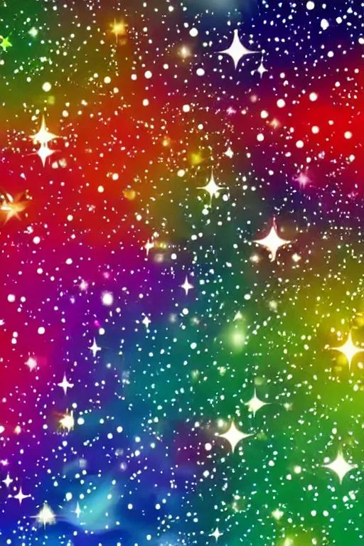 Prompt: a beautiful colourful background, with all the colours of the rainbow, reminding the universe, with some blinking stars