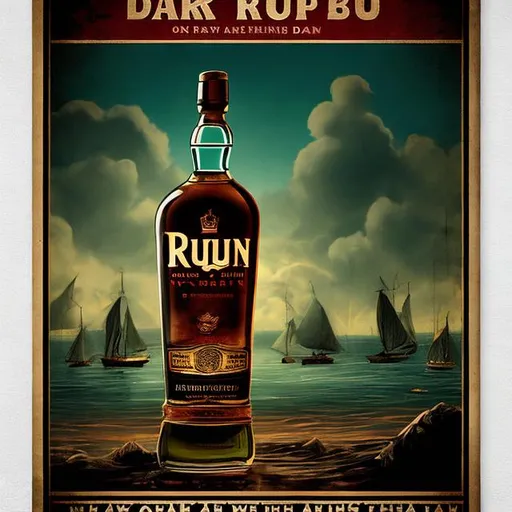 Prompt: rum poster on dark setting

