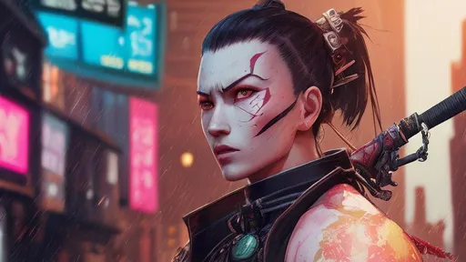 Prompt: a samurai, avatar, cyberpunk 2077 style