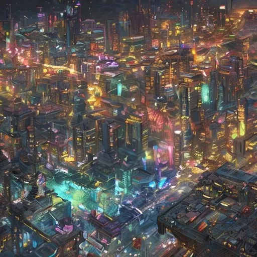 Prompt: ((best quality)), ((masterpiece)), intricately detailed, cyberpunk, futuristic city, night city, neon, train, floating cars, skyscrapers, pedestrians