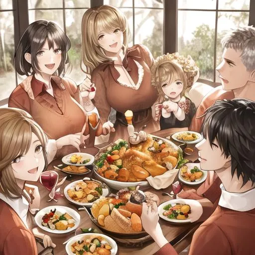 Prompt: thanksgiving with family 