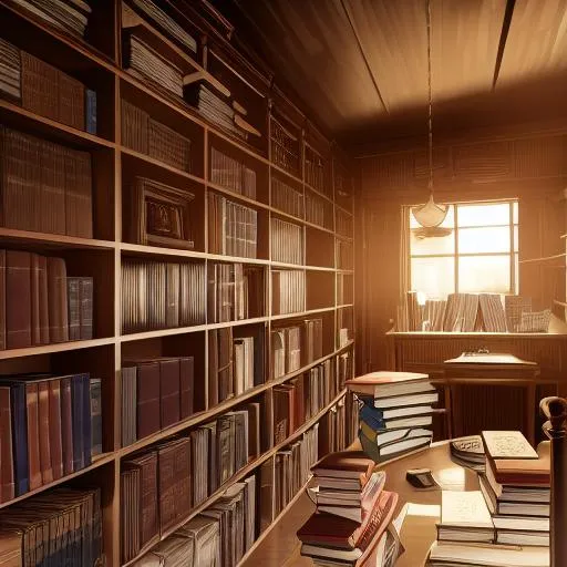 Prompt: stack of books, nostalgic, ambient light, wooden table, lot of books, many many books, stack of books very high, high stack, stacking books up to the roof