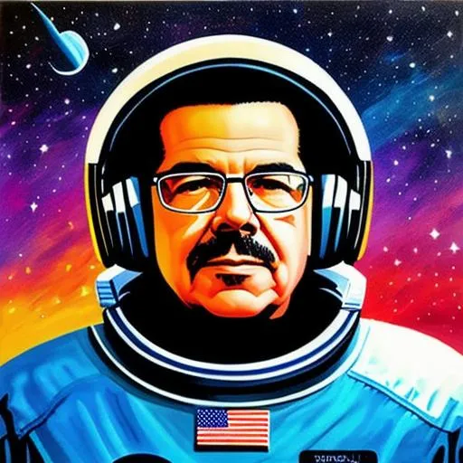 Prompt: Art Bell in space 