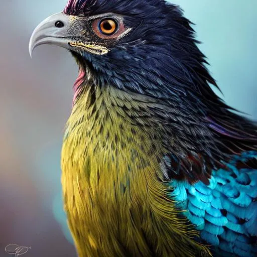 Prompt: Portrait of an anthro cockatrice with striking iridescent feathers and iridescent markings and a cute face, liminal space streets, perfect composition, hyperrealistic, super detailed, 8k, high quality, trending art, trending on artstation, sharp focus, studio photo, intricate details, highly detailed, by greg rutkowski, digital art style
