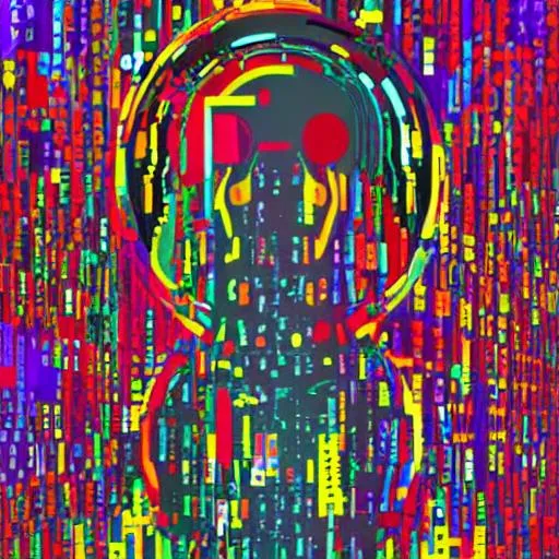 Prompt: Create an AI art piece that depicts the chaos and disruption caused by a ransomware attack. Consider the themes of encryption, extortion, and the violation of personal and corporate data. Your art should capture the feeling of being held hostage by an unseen force, with elements of fear, uncertainty, and confusion. Consider using dark colors or distorted shapes to represent the corrupting influence of the ransomware, and contrast them with brighter or more vivid colors to represent the resistance or resilience of the targeted systems. You may also want to include visual elements such as computer screens, lock symbols, or other tech-related imagery to help communicate the idea of a cyber-attack. The overall effect of your art should be one of tension and disruption, leaving the viewer with a sense of unease and vulnerability. Art work should look good on a trading card