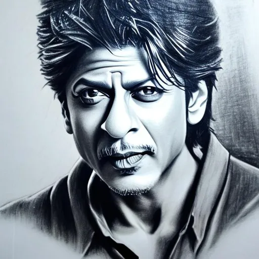 Prompt: Pencil painting of Name "Shah Rukh Khan"
