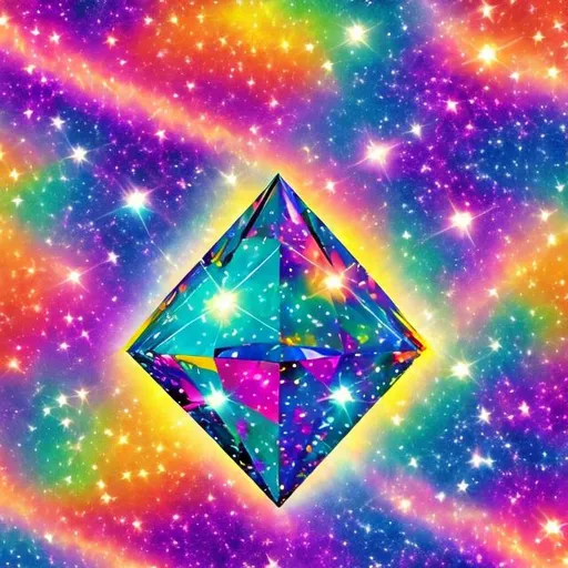 Prompt: Diamond in outer space in the style of Lisa frank