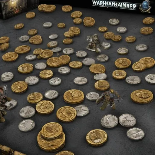 Prompt: warhammer 40,000 coins, surprise me