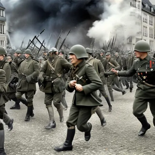 Prompt: french people take revenge on  germany for world war 2

