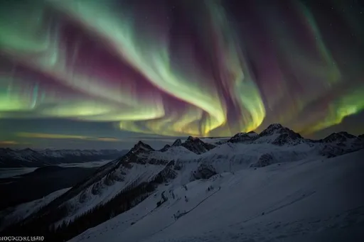 Prompt: The most beautiful aurora in the sky. Picturesque. Colourful. Photorealistic. 1920 by 1080 pixels