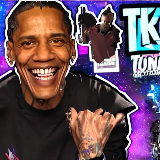 Prompt: travis scott and keanu reeves concert fortnite edp445 amogus burger ksi concert 4k thanos obama beautiful among us dream