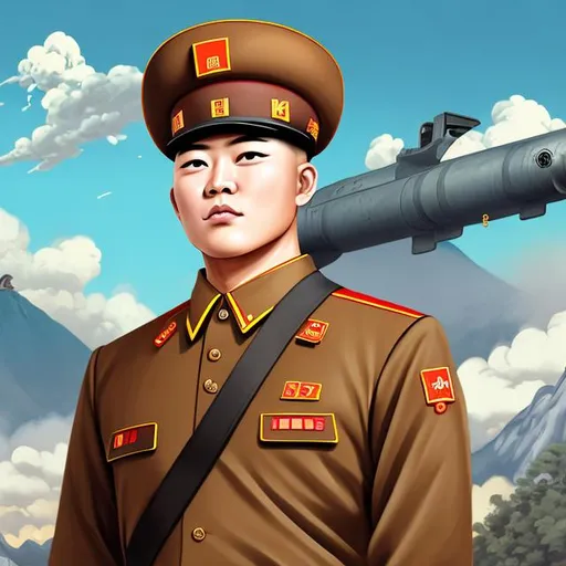 Prompt: north korea military man

by artist "anime", Anime Key Visual, Japanese Manga, Pixiv, Zerochan, Anime art, Fantia