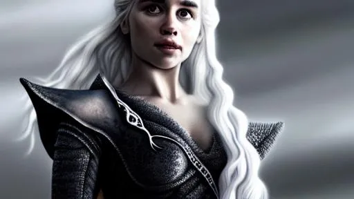 Prompt: Portrait of Daenerys Targaryen with long curled white hair and with beautiful face, riding black dragon, perfect composition, realistic body, hyperrealistic, super detailed, 8k, high quality, trending art, trending on artstation, sharp focus, studio photo, intricate details, highly detailed