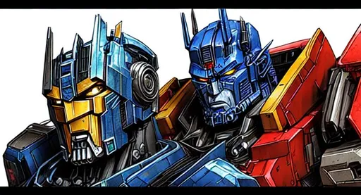 Prompt: sticker of s full-body portrait of Optimus Prime and bumblebee got release from transformer movie, full body, Kim Jung gi, freedom, soul, digital illustration, comic style, cyberpunk, perfect anatomy, centered, approaching perfection, dynamic, highly detailed, watercolor painting, artstation, concept art, smooth, sharp focus, illustration, art by Carne Griffiths and Wadim Kashin ,