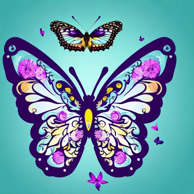 Butterfly with beauty life caption with graphic design t shirt logo