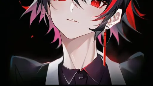 Prompt: Damien (male, short black hair, red eyes)