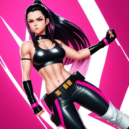 X-23 from Marvel Comics wearing black tube top pink... | OpenArt