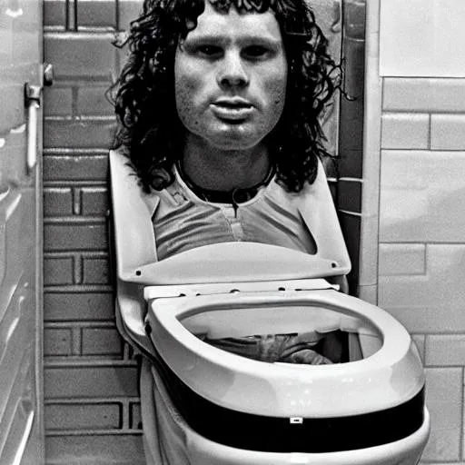 Prompt: Electric toilet sandwich Jim Morrison toenail