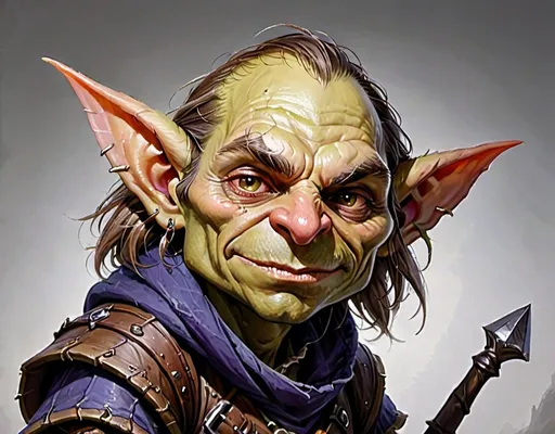 Prompt: male wily goblin, citizen, DnD, fantasy, character portrait