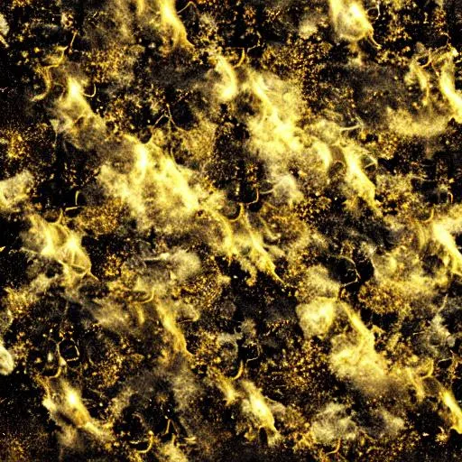 Prompt: Black and gold background picture with smoke