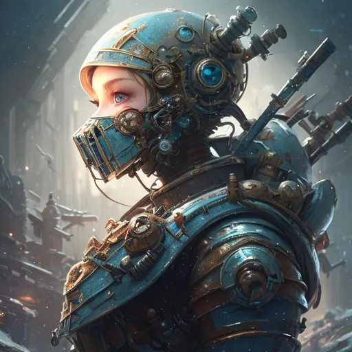 Prompt: A hyperrealistic centered portrait photography of a cute female robot as a knight frostpunk and atompunk art by john howe and stephanie pui mun law,stunning,vibrant, 8k resolution concept art, Artgerm,dynamic lighting hyperdetailed intricately detailed Splash art trending on Artstation triadic colors Unreal Engine 5 volumetric lighting